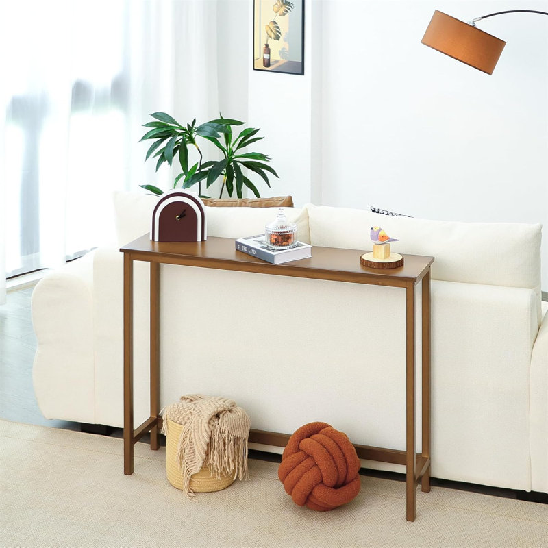 Console étroite, petite table d'entrée en bois de 39,4 po (L)