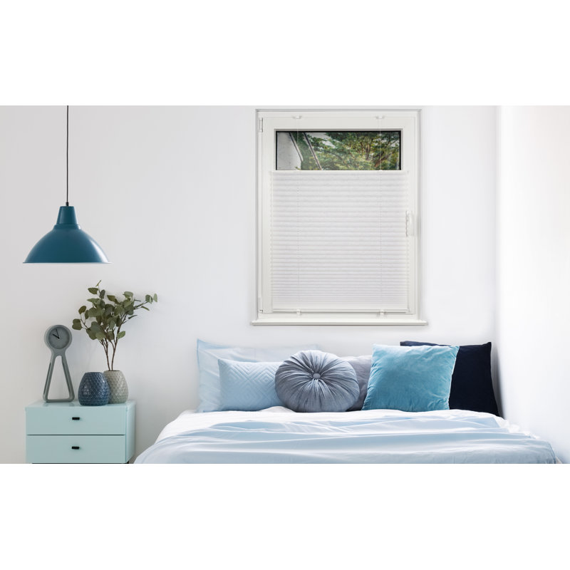 Cordless Room Darkening Pleated Shade, White, 130cm L x 60 cm W