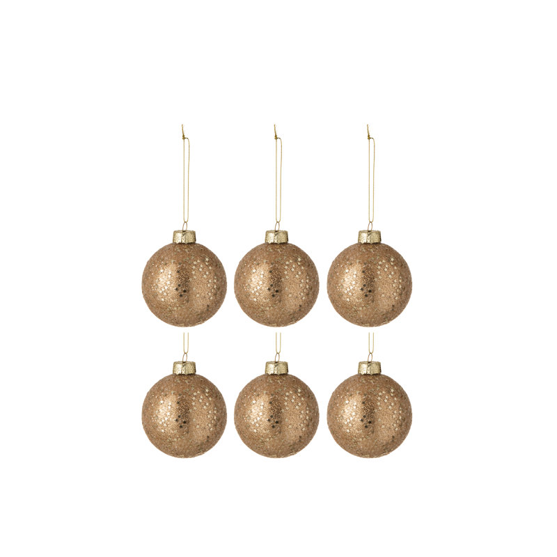 8 cm Glass Trees & Wreaths Shatterproof, Gold