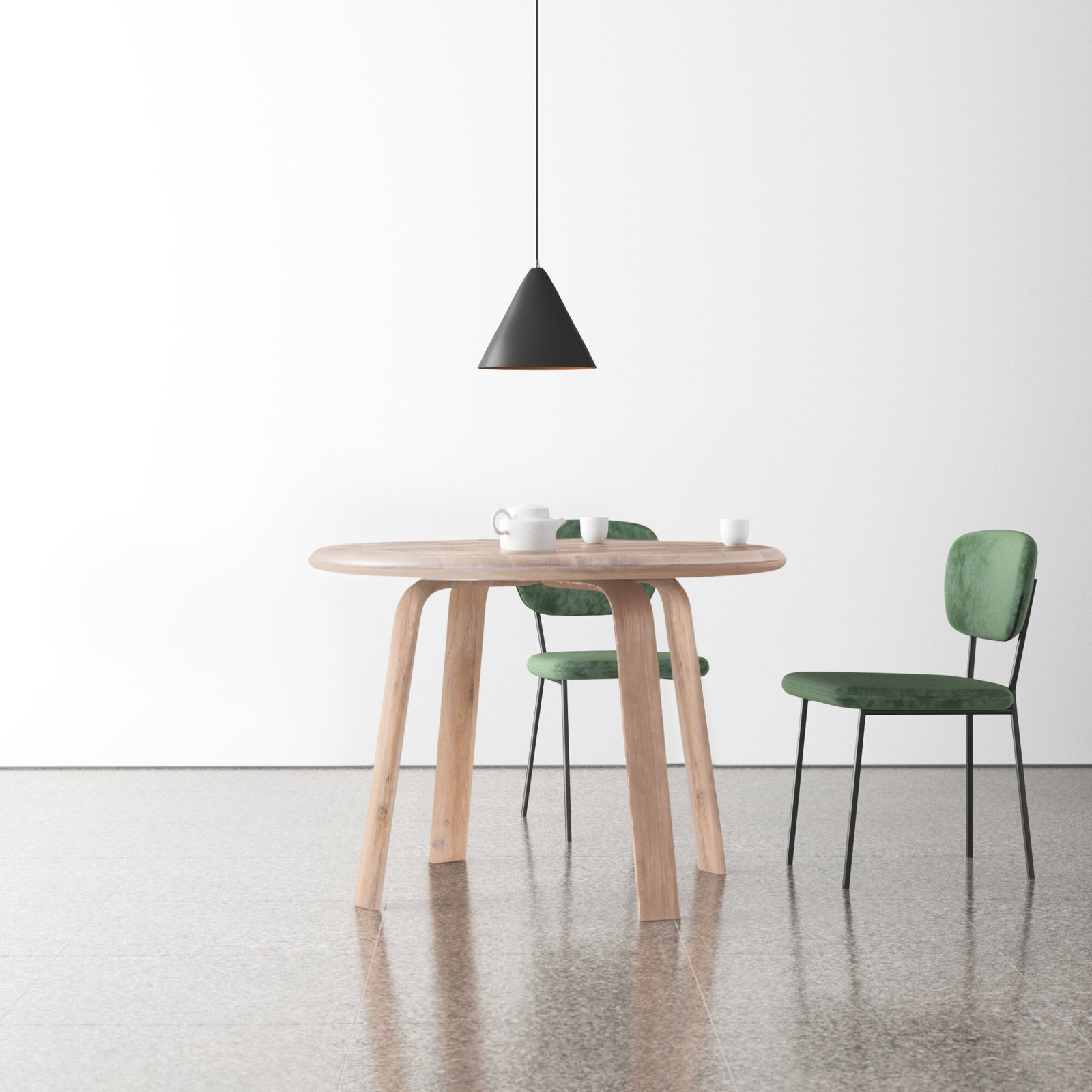 Avari Round Dining Table, Solid White