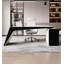Practical Large Executive Desk with 3 Drawers and Stable Curved Frame-1953468752