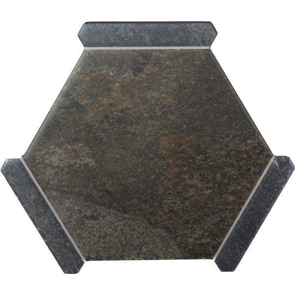 Avant Slate Oxido Hexagon Porcelain Tiles – 8.66”x9.84” Designer Wall & Floor Tiles | Modern Stone & Wood Finish
