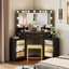 Ensemble de coiffeuse de maquillage moderne avec miroir et armoires Modern Corner-1932705159