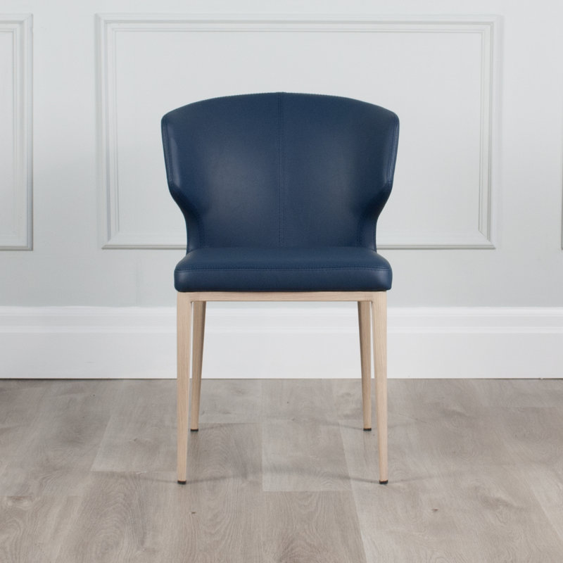 Chaise d'appoint rembourrée Belby, Pierre bleue, Brun clair
