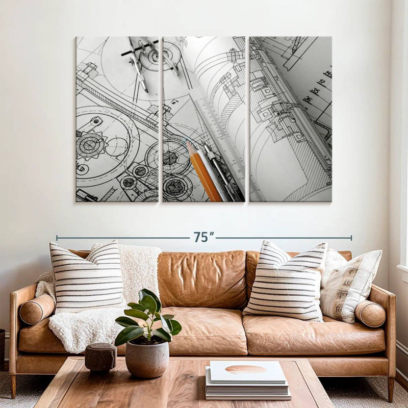 Senne Technical Drafts, 42" H x 65" W