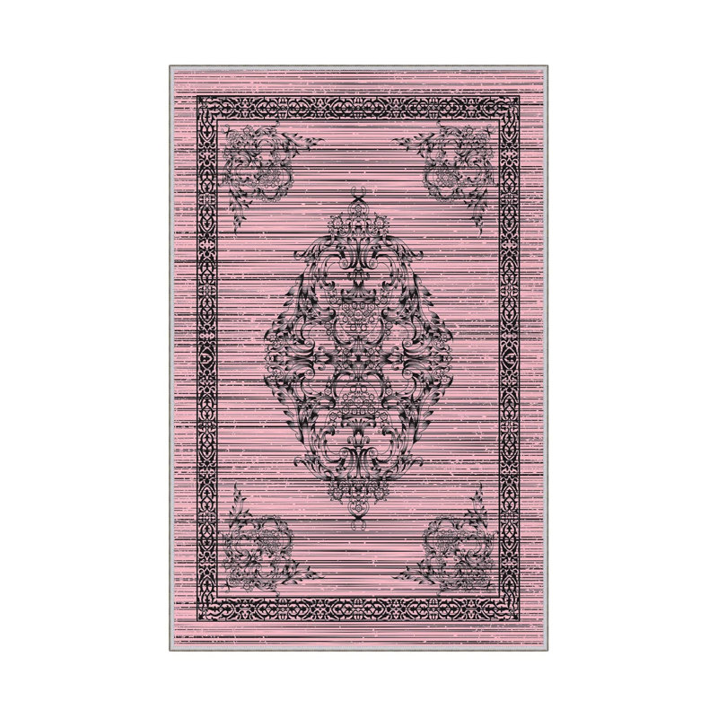 Stylish Hall Carpet (3.3 x 4.9 ft), 100% Polyester, 0.3 in Pile Height | Antibacterial, Non-Slip PVC Dot Underside | Woven Design with 3D Digital Printing | Machine Washable, Perfect for Home Décor & Comfort