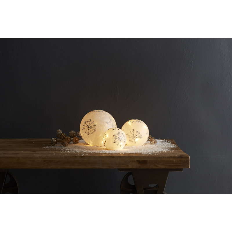 Ensemble de 3 globes en verre lumineux, H 4 po x l 4,5 po