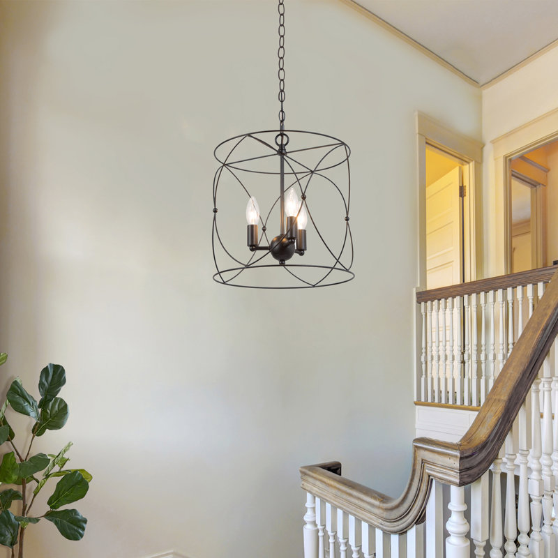 Atsumi 3 - Light Unique/Statement Drum Chandelier, Black