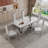 Leeanna Faux Marble Top Metal Base Dining Table-1068390415-1068390412