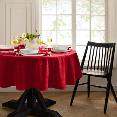 Brosh Solid Texture Water and Stain Resistant Round Polyester Tablecloth