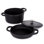 BergHOFF Graphite 3Pc Cast Iron Enamel Cookware Set, Covered Dutch Oven and Grill Pan