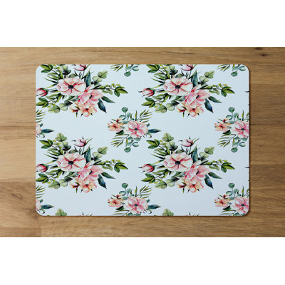 Pawtucket Polyester, Wood Floral Rectangle Placemat