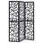 Black 3-Panel Folding Screen