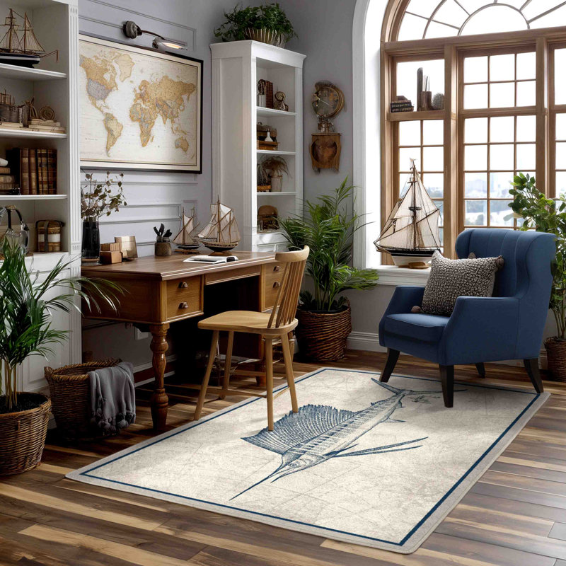 Guy Harvey Top Sail Area Rug, Rectangle 5'4" x 7'8""