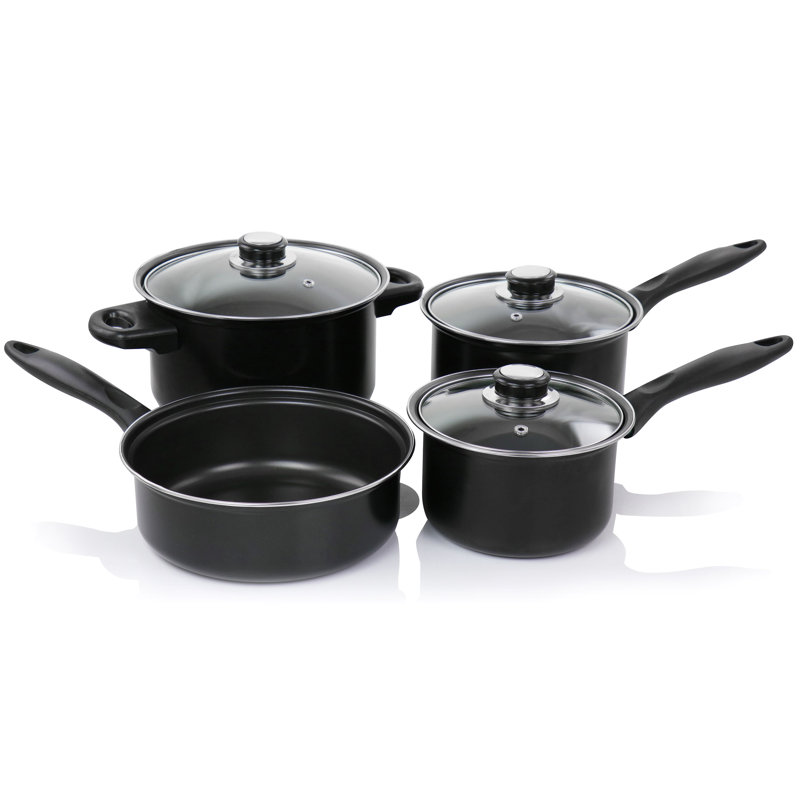 Batterie de cuisine antiadhésive en acier au carbone 7 pièces Gibson Home