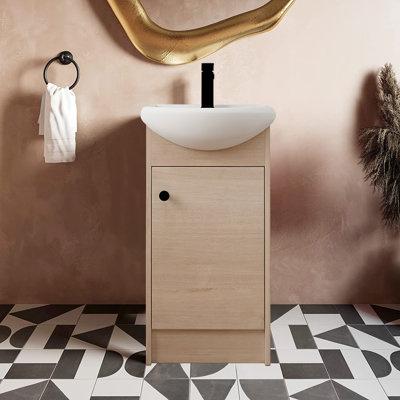 18.1'' Single Bathroom Vanity with Porcelain Top