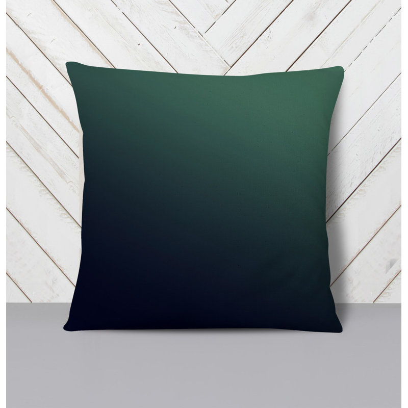 Throw Pillow With Insert, 16"H x 16"W, Black/Green Ombre 1