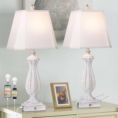 Table Lamps Set Of 2 White