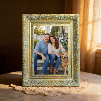 Antique Gold 3 PCS Home Accent Picture Frame for 5" x 7" Photos and Memory Display
