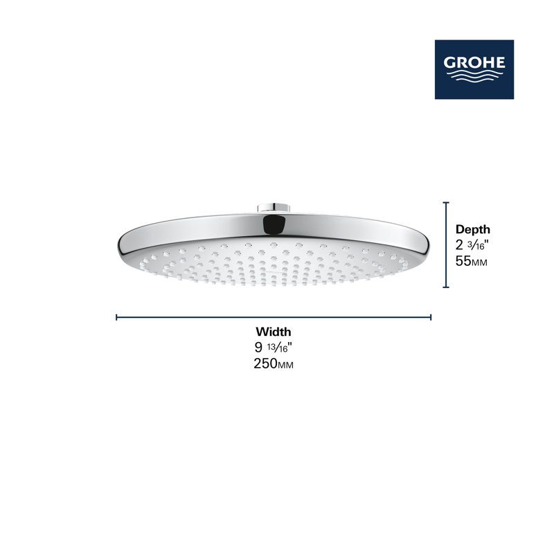 Tempesta 250 10-Inch Rainshower Shower Head, 1.78 GPM and Rainhead Size, StarLight Chrome