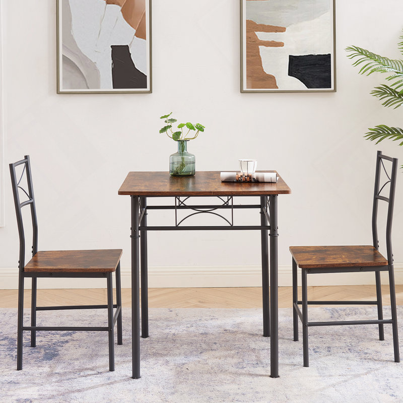 Ensemble 3 pièces de table de salle à manger pour chaise rétro