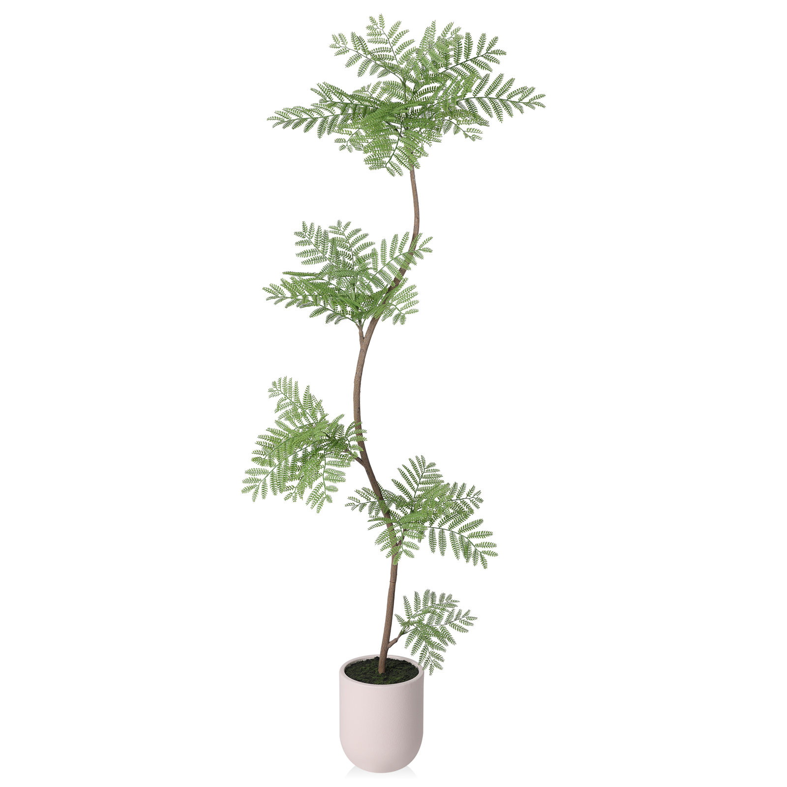Adcock Artificial Palm Plant UV Resistant with Tall Planter, Faux Palm Plant for Outdoor Decor