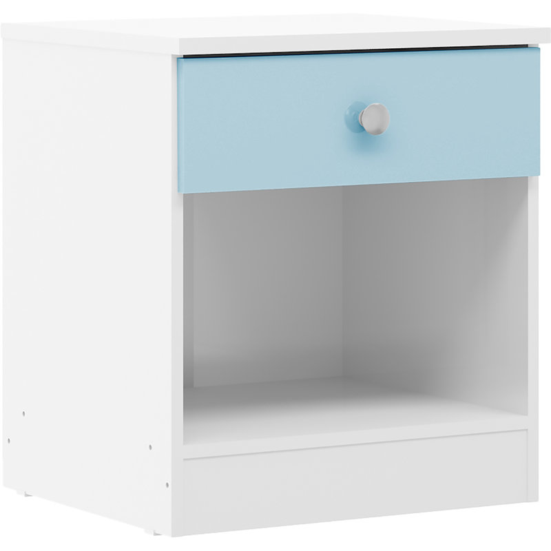 Sydnea 1 Drawer Bedside , White/Blue