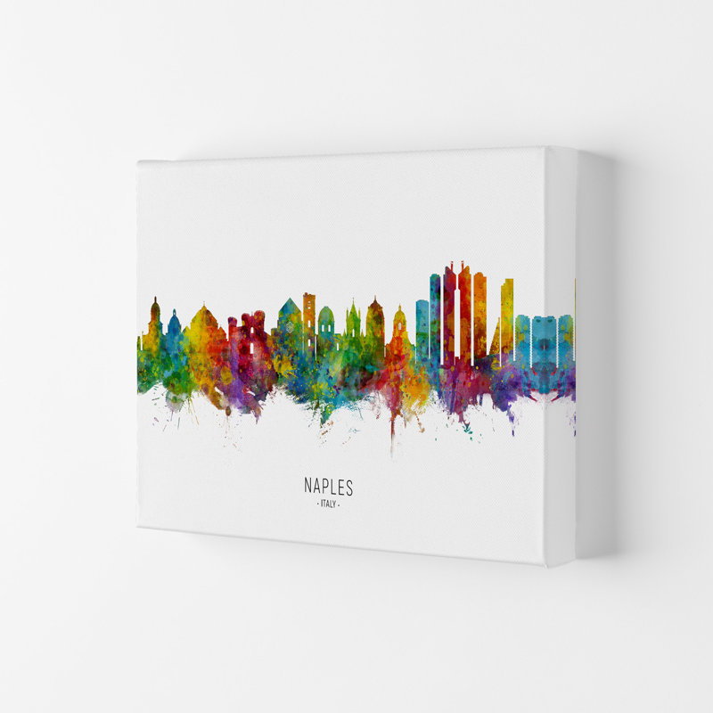 Naples Italy Skyline by Michael Tompsett - Print, 42cm H x 59.4cm W x 4cm D, Wrapped Canvas