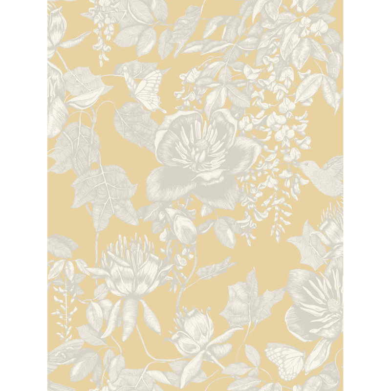Tivoli Floral Wallpaper Roll, Yellow