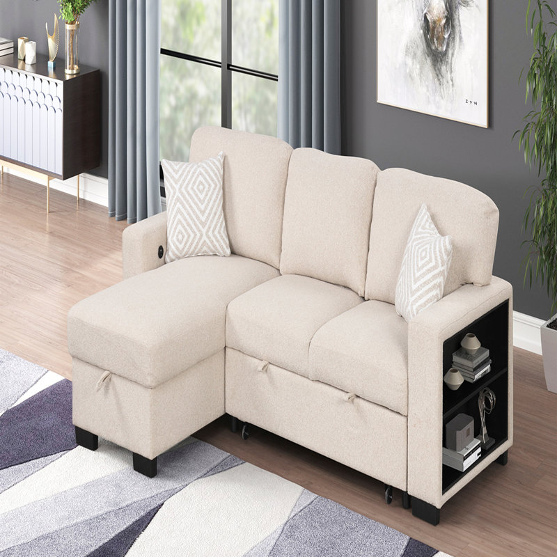 Canapé modulaire de style moderne fabriqué en bois et en velours, Velours beige