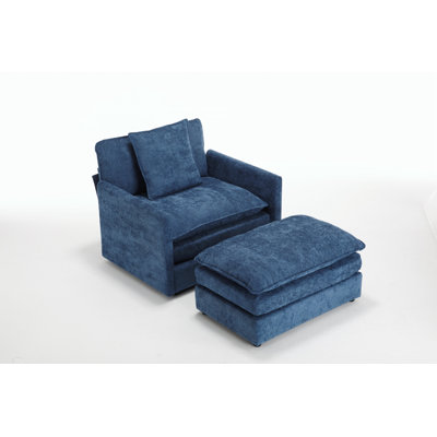 Modern Accent Chair with Ottoman