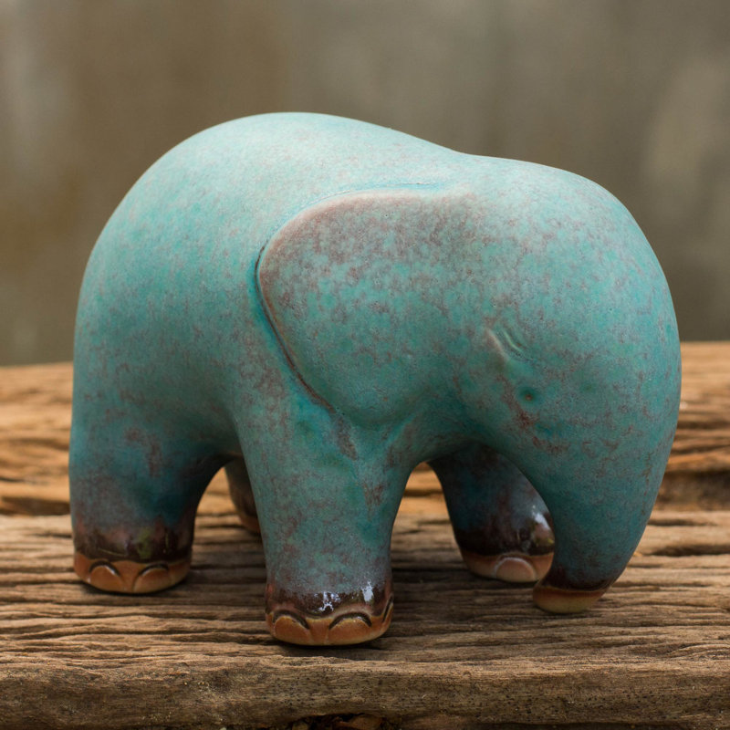 Figurine en céramique glaçage marbré Rami