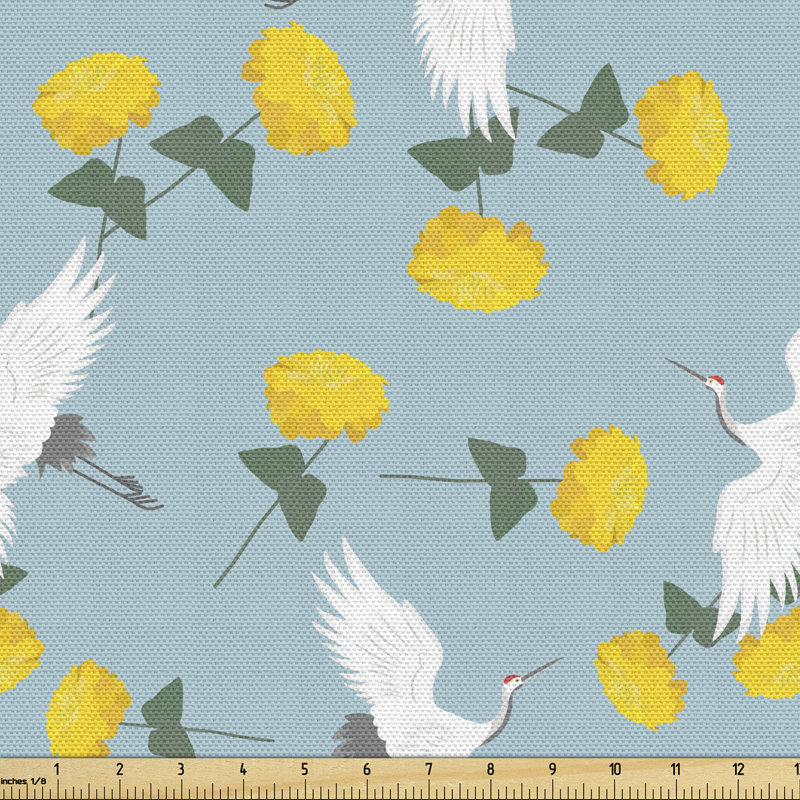 Tissu oiseau jaune, l 58 po x L 72 po