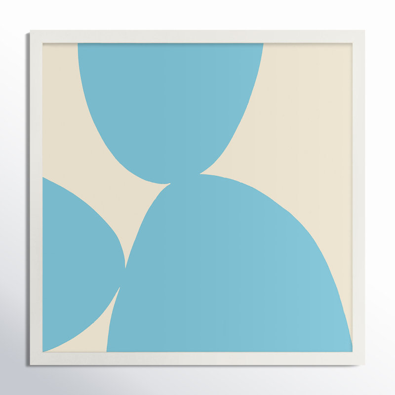 Blue Ink 1 Painting by Lee Lessem, 16" H x 16" W x 1.25" D, White Framed