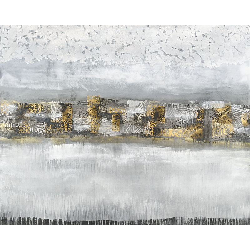 Linear Filagree Painting by Jennifer Hollack Raboin, 40" H x 50" W x 2" D, Stretched Canvas