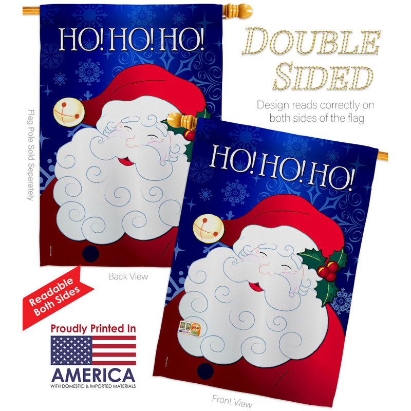 Double Sided 40'' H x 28'' W Polyester Christmas House Flag
