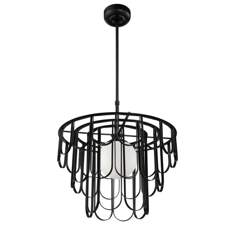 Hialmar 1 - Light Unique/Statement Pendant, Black, 67.8" H x 24" W x 24" D