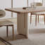 Table de salle à manger rectangulaire en fritté et en bois manufacturé-2047180579