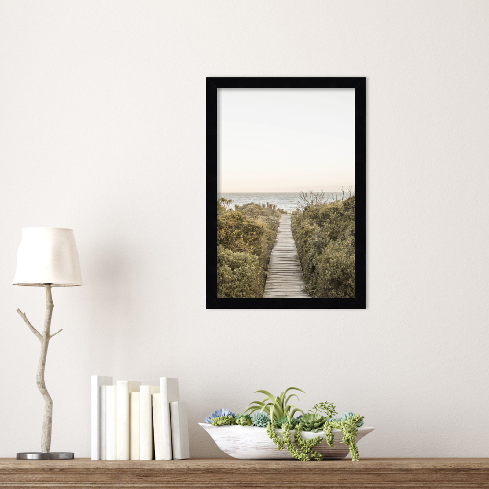 Boardwalk by Shot by Clint Wood Framed Wall Art Print, Black, 17" H x 12" W