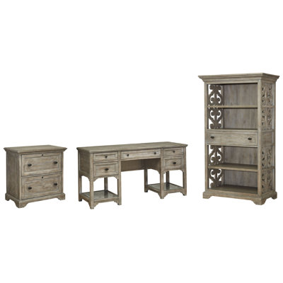 Desk With Lateral File And Bookcase