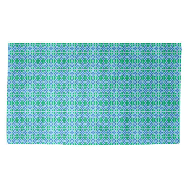 Tapis bleu/vert à losanges pastel Avicia, Rectangle 2 pi 2 po x 3 pi 4 po