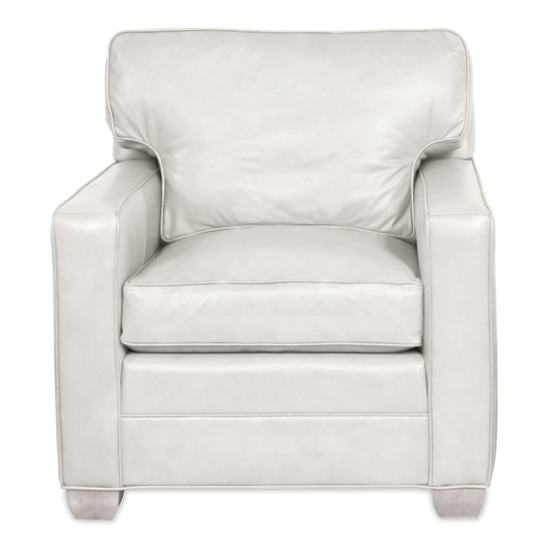 Chaise Hillcrest 37 ", Gris tourterelle, Cuir véritable craie régente