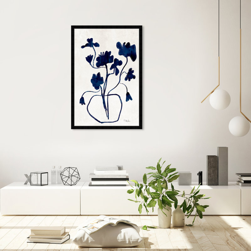 «Anemone Vase» par Oliver Gal - impression encadrée, Cadre noir, H 38 po x l 26 po