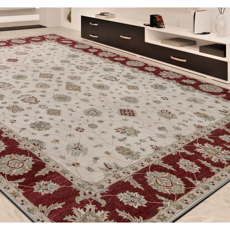 Cornwall Wool Oriental Area Rug in Beige/Red