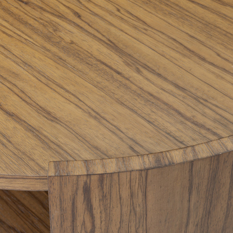 Damari Round Coffee Table-Medium Brown Limba