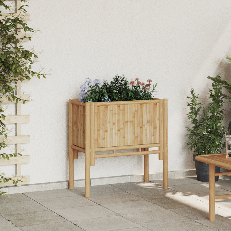 Raised Bed Bamboo Garden Planter Outdoor Modern Minimalist Box