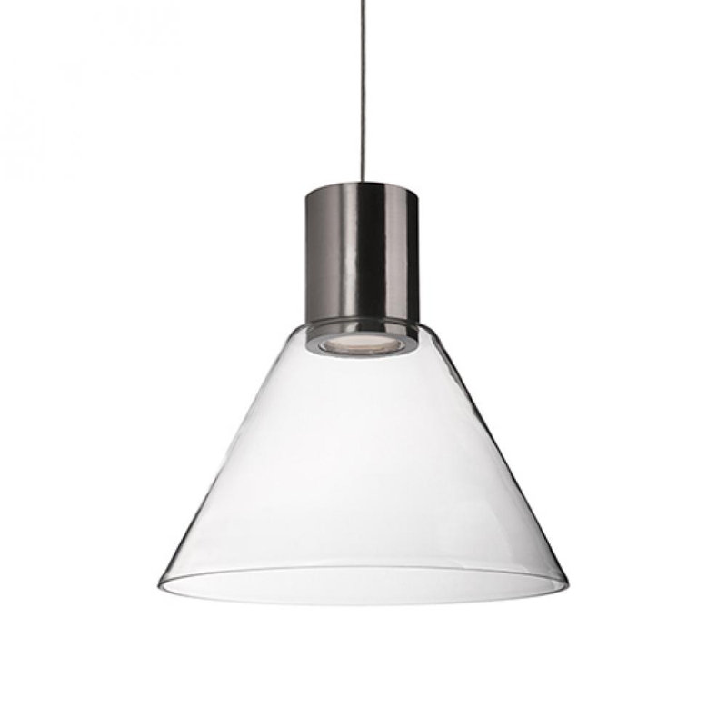 Vanier Refined Brushed Nickel LED Pendant with Clear Glass