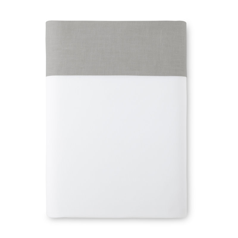 Mandalay Cuff 200 Thread Count 100% Cotton Flat Sheet, Pearl, Twin Flat Sheet