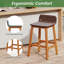 Ensemble de 2 tabourets de bar en bois d'acacia massif à hauteur de bar en rotin-1925406074-1925406075