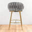 Tabouret de bar 26 po à hauteur de comptoir pour îlot de cuisine avec dossier ondulé à la main, base chromée dorée et repose-pieds